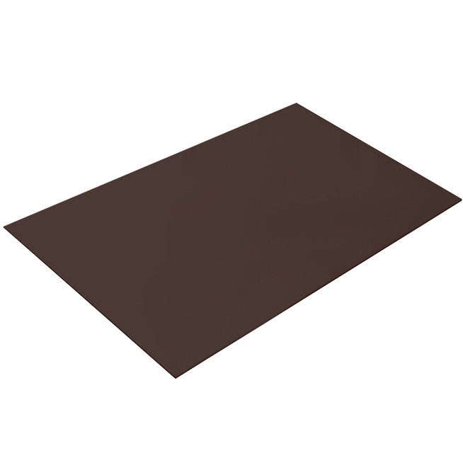 Купить Плоский лист Grand Line 0,5 мм Quarzit lite RAL 8017 шоколад с защитной пленкой резка