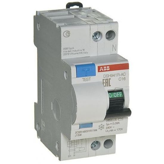 

1P+N ABB DSH941R C16 30мА, номинальный ток 16А, Автомат дифференциальный