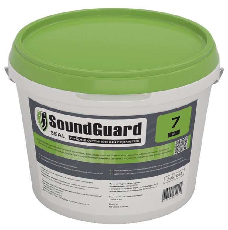 SoundGuard Seal, 7 кг, Герметик акриловый звукоизоляционный