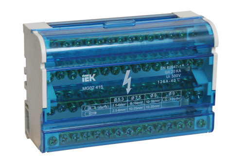 Шина на DIN-рейку IEK 3L+PEN в корпусе кросс-модуль 4х15