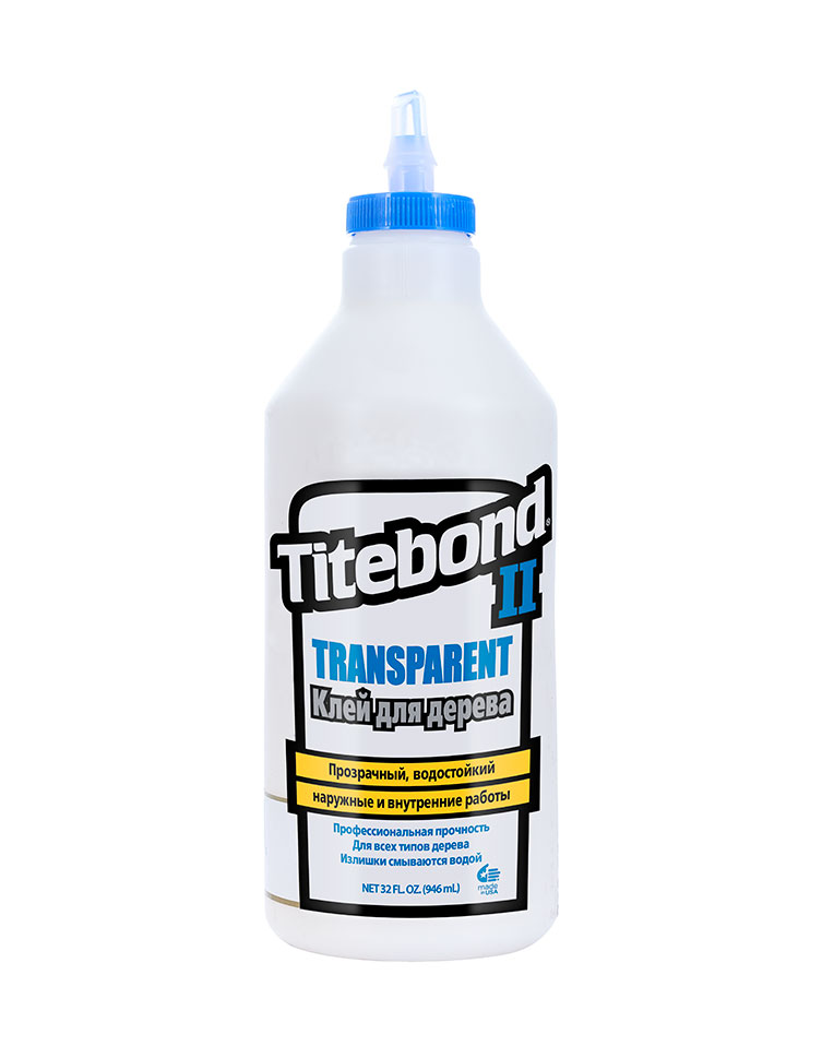 Titebond II Transparent Premium Wood Glue, 0.946 л, Клей ПВА
