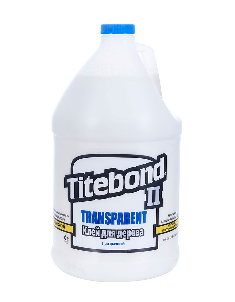 Titebond II Transparent Premium Wood Glue, 3.8 л, Клей ПВА