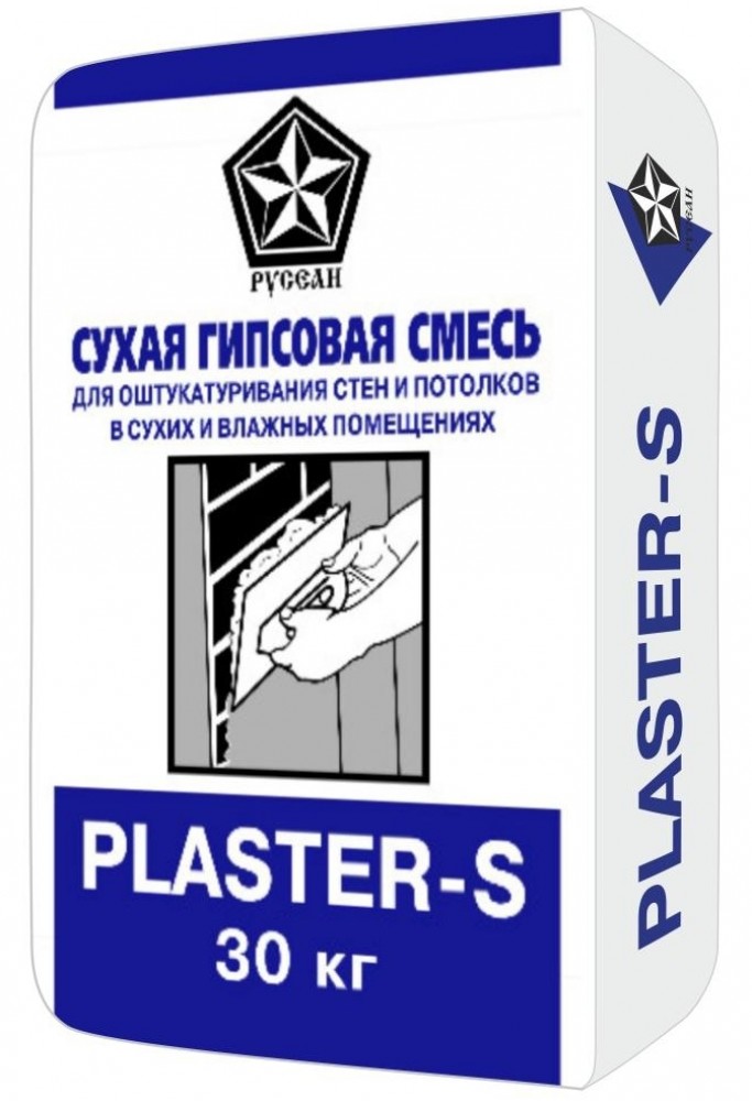 Русеан Plaster-S, 30 кг, Штукатурка гипсовая