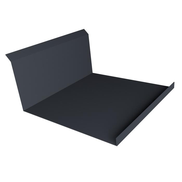

Планка примыкания нижняя Grand Line Quarzit lite Ral 7024 260х122 мм резка, Серый