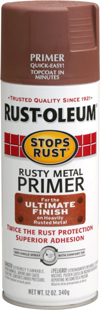 Rust-Oleum Stops Rust Rusty Metal Primer 0.34 кг, Грунт-аэрозоль антикоррозионный алкидный (коричневый)