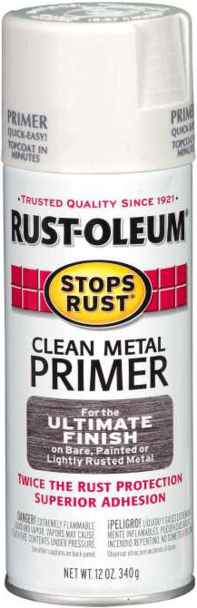 Rust-Oleum Stops Rust Clean Metal Primer 0.34 кг, Грунт-аэрозоль антикоррозионный алкидный (белый)