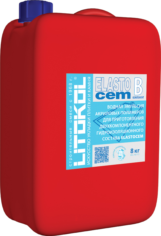 Купить Гидроизоляционный состав двухкомпонентный Litokol Elastocem жидкий компонент Б 8 кг