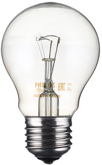 

Лампа накаливания Philips 220В Е27 A55 мощность 75 Вт