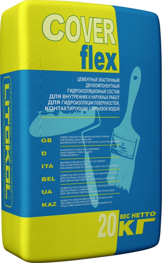 Купить Гидроизоляционный состав двухкомпонентный Litokol Coverflex сухой компонент А 20 кг