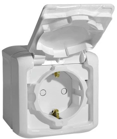 

Розетка одноместная LeGrand Quteo 782321 с заземлением и защитными шторками белый