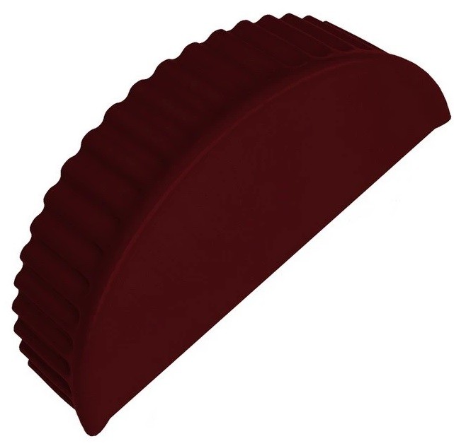 

Заглушка торцевая для полукруглого конька Grand Line Velur20 Ral 3005, Красный