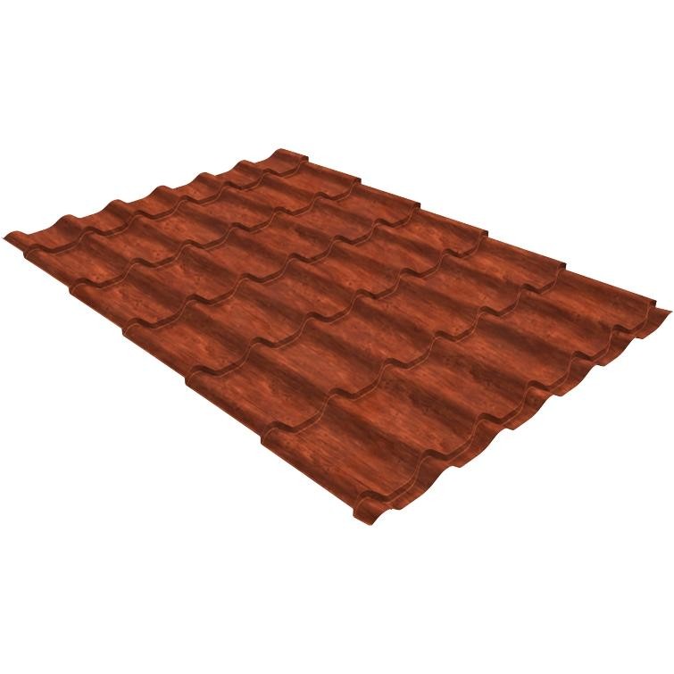 

Металлочерепица Grand Line Classic 0,5 мм Colority Cherry Wood резка, Красный