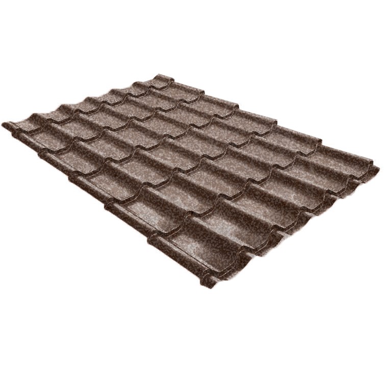 

Металлочерепица Grand Line Classic 0,5 мм Colority Print Corten резка, Коричневый