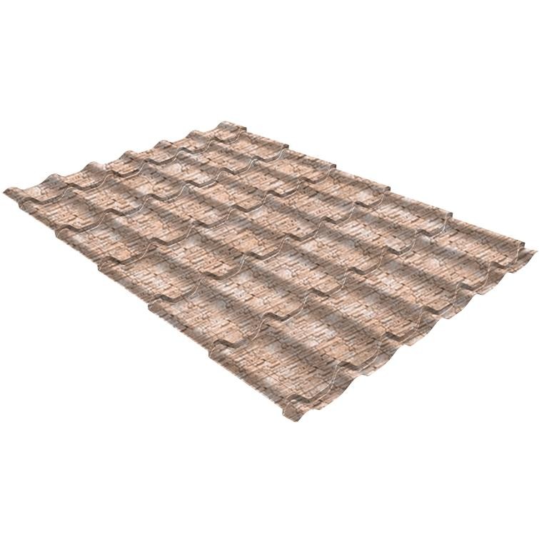 

Металлочерепица Grand Line Classic 0,5 мм Colority Print Sand Stone резка, Белый
