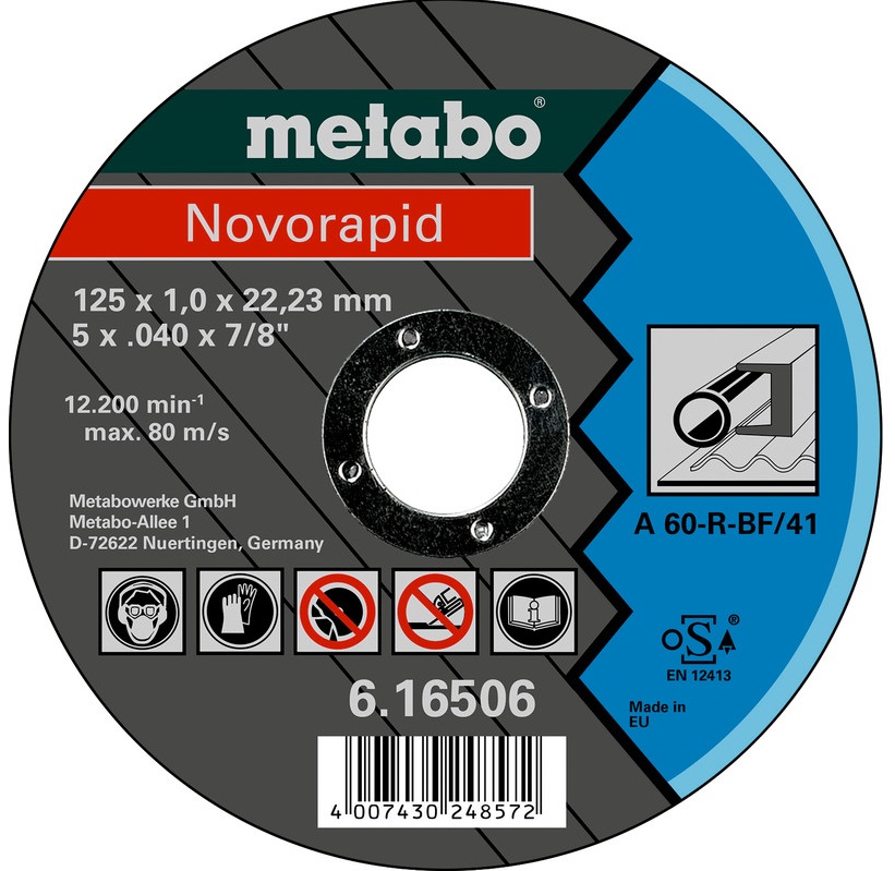 Купить Отрезной круг по металлу Metabo NovorapID 125 мм 1 мм