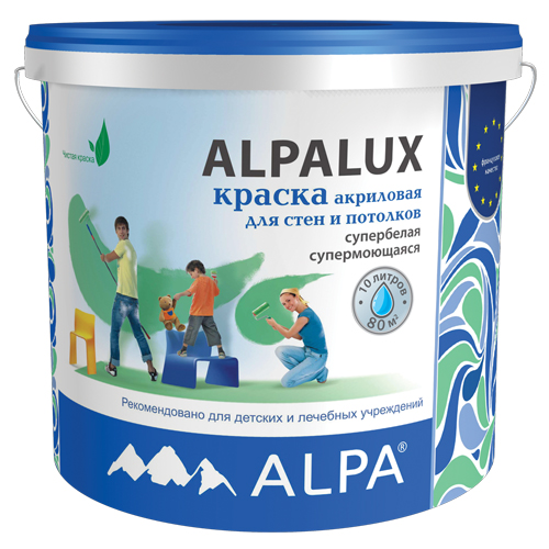 Краска интерьерная акриловая Alpa Alpalux С прозрачная 9.06 л