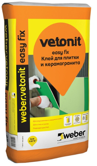 Купить Клей для плитки и керамогранита Weber Vetonit Easy Fix 25 кг
