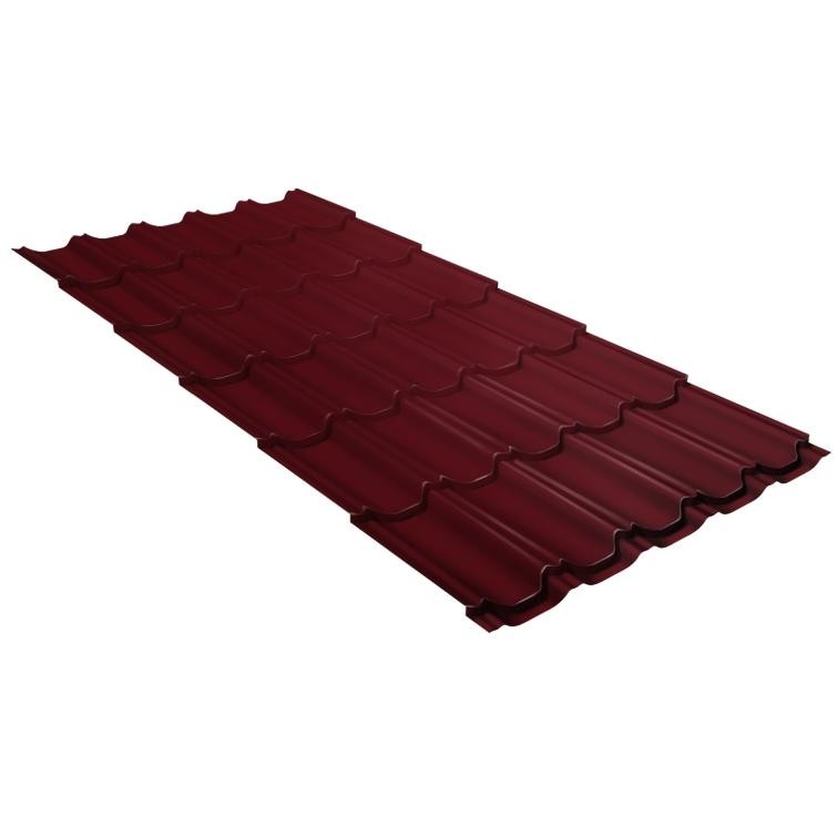 

Металлочерепица Grand Line Kvinta Plus Velur20 Ral 3005 резка, Красный