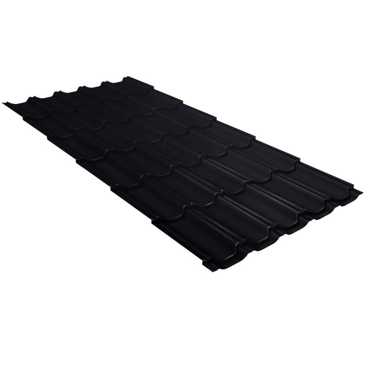 

Металлочерепица Grand Line Kvinta Plus Velur20 Ral 9005 резка, Черный