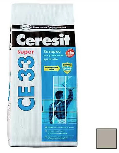 

Ceresit СЕ 33 Super 07, 5 кг, Затирка, Серый