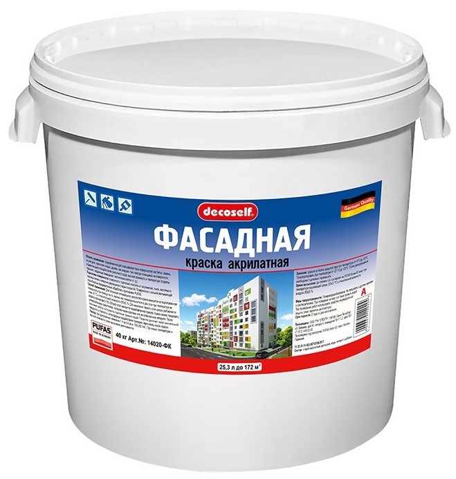 

Pufas Decoself A, 23.7 кг, Краска фасадная акрилатная, Белый