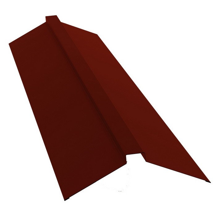 

Конек плоский Grand Line Velur20 Ral 3009 150х40х150 мм резка, Красный