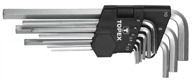 Набор шестигранных ключей Topex 35D956 1.5-10 мм