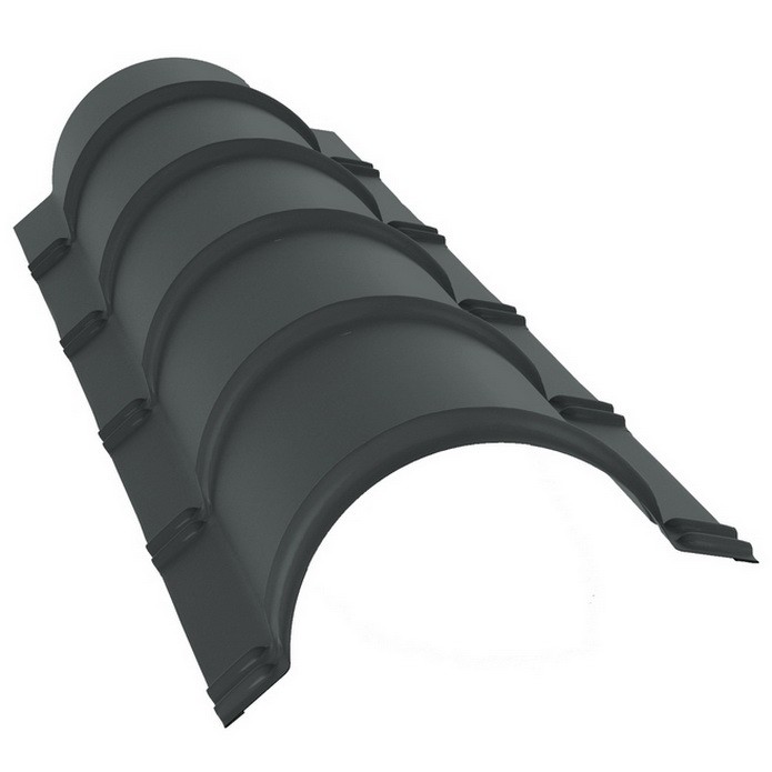 

Конек полукруглый Grand Line Pe Ral 7005 резка, Серый