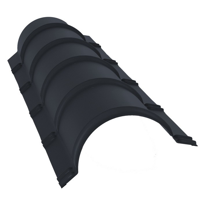 

Конек полукруглый Grand Line Quarzit Ral 7024 резка, Серый
