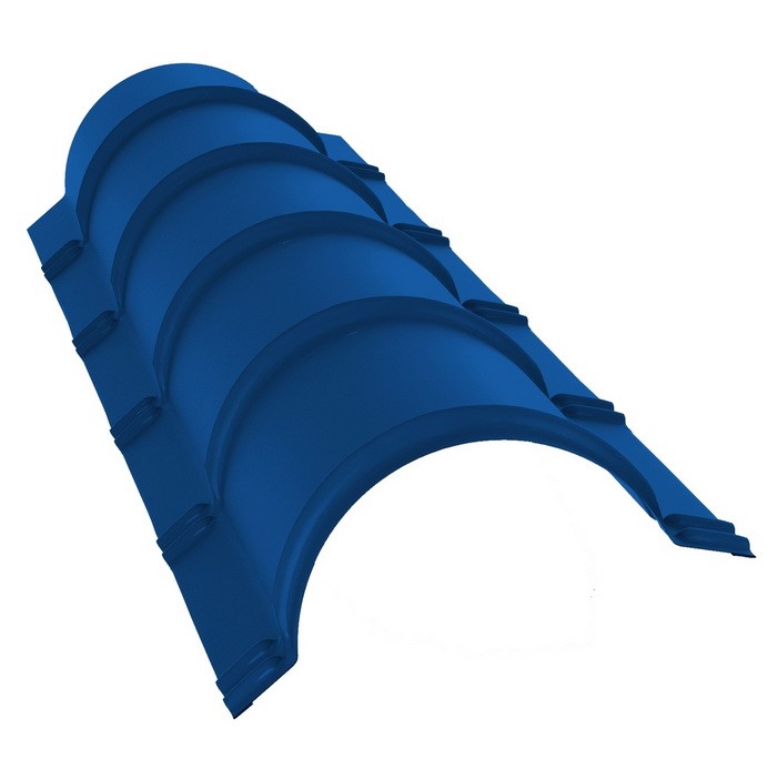 

Конек полукруглый малый Grand Line Quarzit lite Ral 5005 резка, Синий