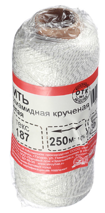 

Нить полиамид крученая 1 мм 250 м, Белый