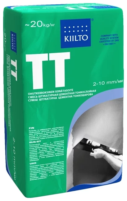 Kiilto TT, 20 кг, Штукатурка цементная тонкослойная