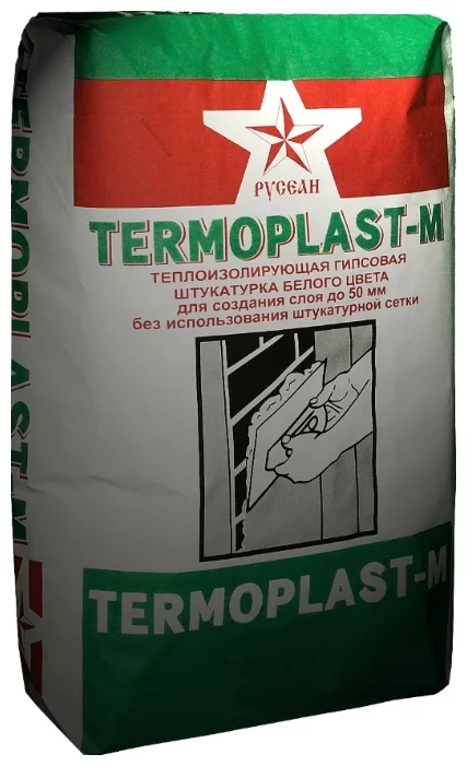 Русеан Termoplast-М, 25 кг, Штукатурка гипсовая