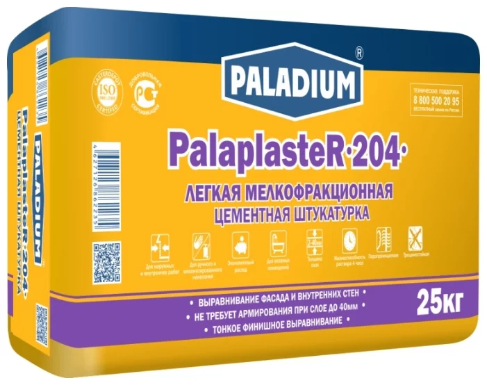 Paladium PalaplasteR-204, 25 кг, Штукатурка цементная