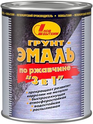 

Новбытхим 3 в 1 3 л, Грунт-эмаль алкидная по ржавчине (охра)