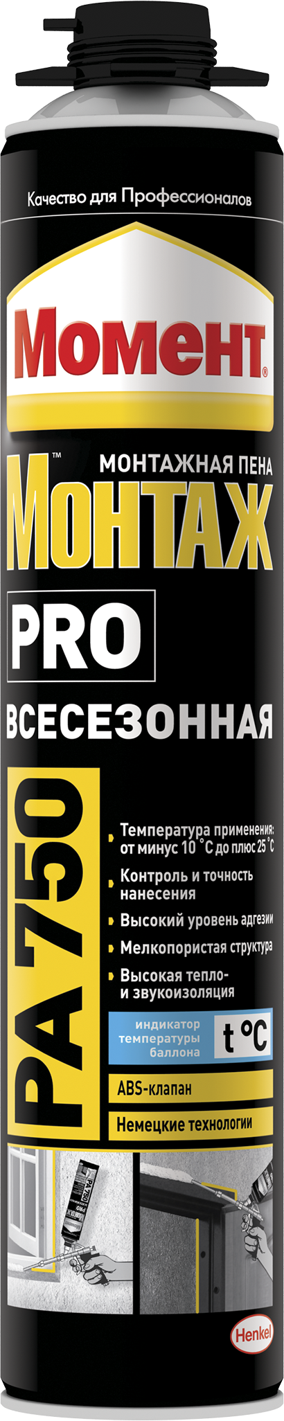 Момент Монтаж, 750 мл, Пена монтажная профессиональная зимняя