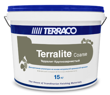 Terraco Terralite 701-C, 15 кг, Штукатурка декоративная крупнозернистая с мраморной крошкой