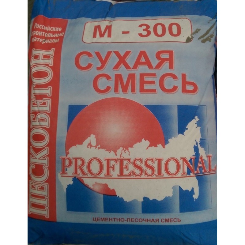 Российские строительные материалы М300, 40 кг, Пескобетон
