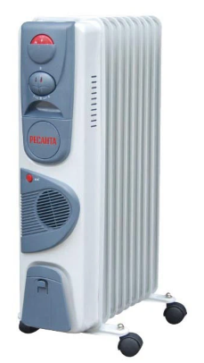 Радиатор масляный Ресанта ОМ-9НВ 9 секций с тепловентилятором
