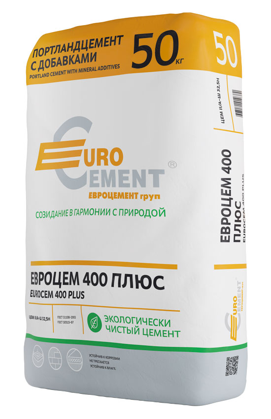 Цемент Eurocement Плюс М400 Д20 50 кг