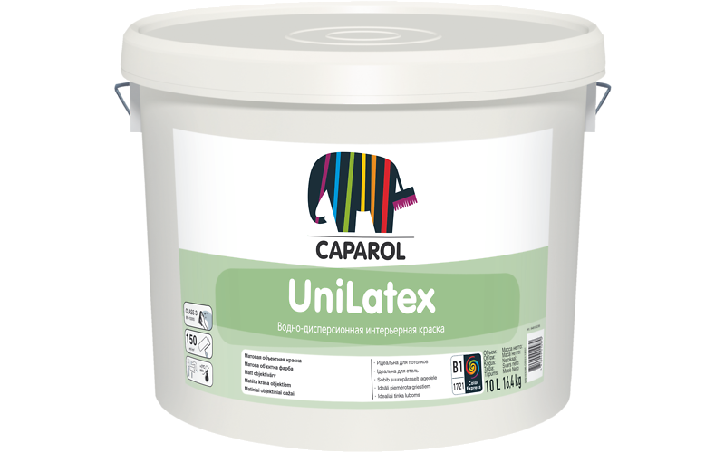 Caparol UniLatex 10 л, Краска интерьерная акрилатная (белая матовая)