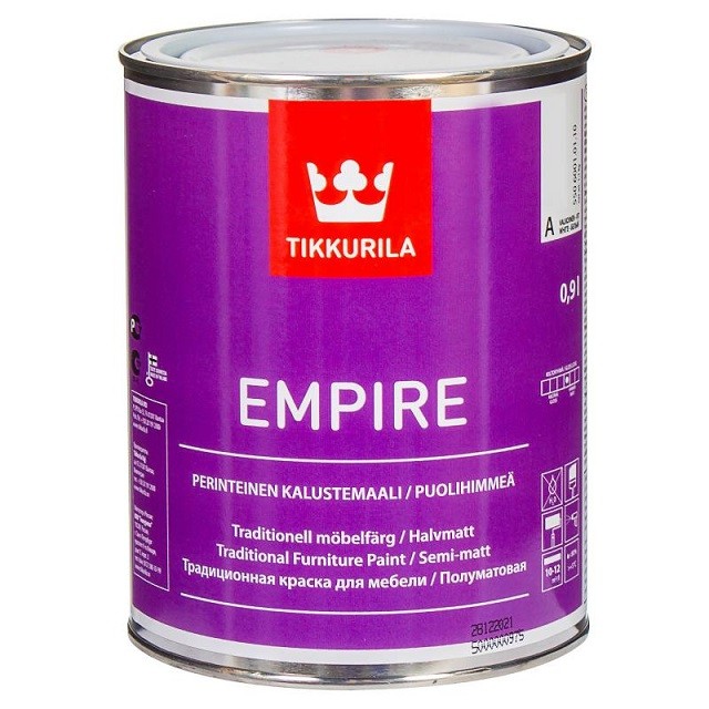 Купить Краска для мебели Tikkurila Empire основа А полуматовая 0,9 л