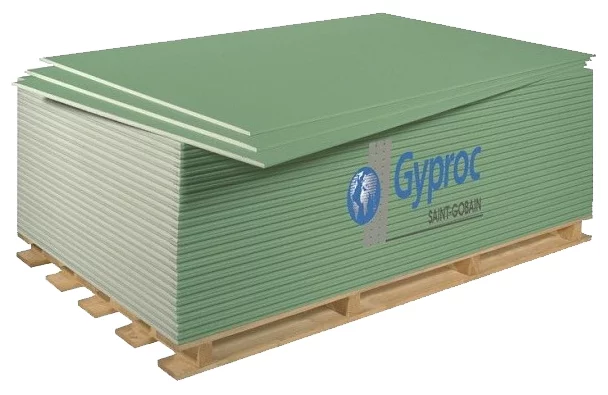 Купить Гипсокартон огне-влагостойкий ГКЛВО Gyproc 3000х1200х12.5 мм