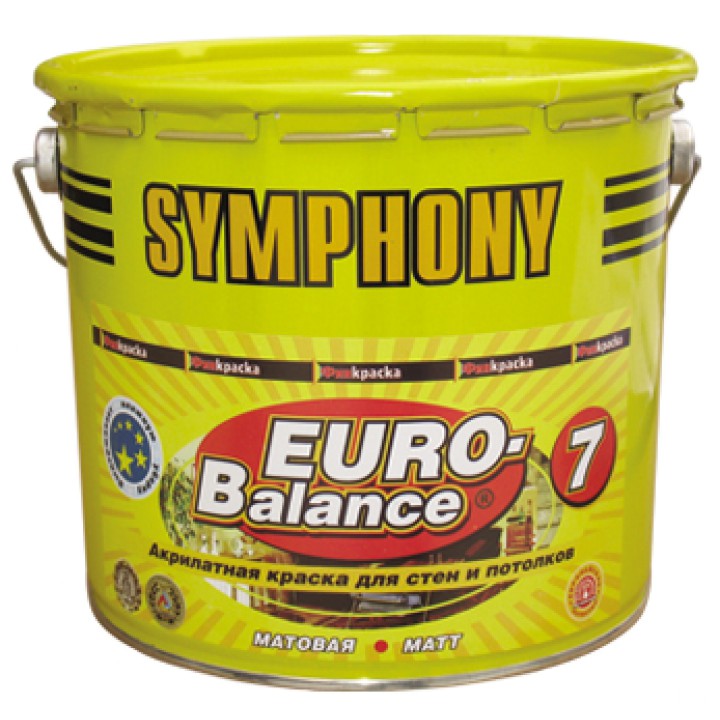 Купить Краска акриловая Symphony Euro-Balance 7 C матовая 2,7 л металлическое ведро