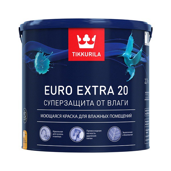 Купить Краска Tikkurila Euro Extra-20 основа С 2,7 л