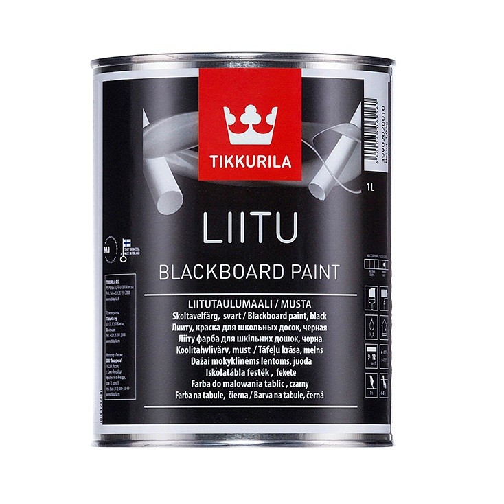 Купить Краска Tikkurila Liitu для школьных досок матовая черная 1 л