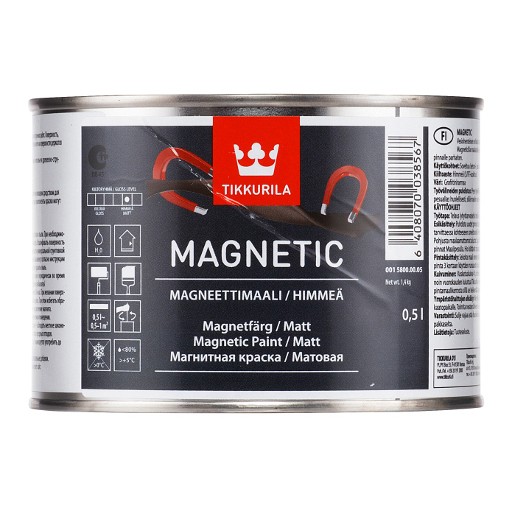 Купить Краска магнитная Tikkurila Magnetic матовая серая 0,5 л