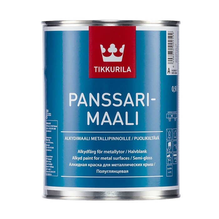 Купить Краска Tikkurila Panssarimaali полуглянцевая база А 0,9 л