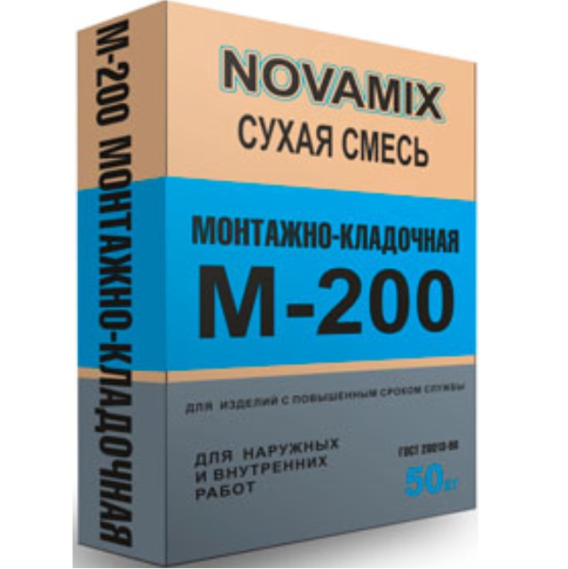

Novamix М-200, 50 кг, Смесь монтажно-кладочная, Серый