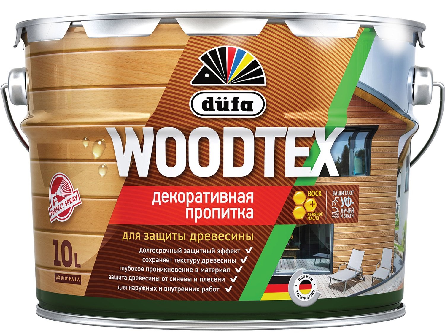 Пропитка деревозащитная декоративная Dufa Woodtex орех 3 л, цена .
